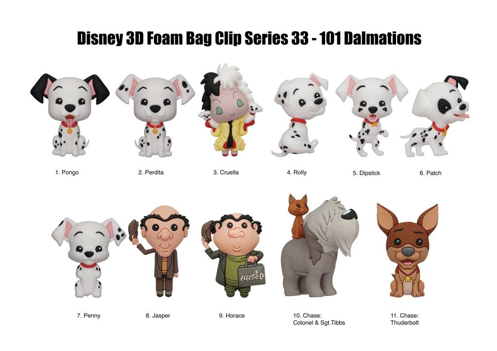 101 DALMATIANS - Series 33 - 3D Foam Bag Clip (Display 24 Pcs) - 2