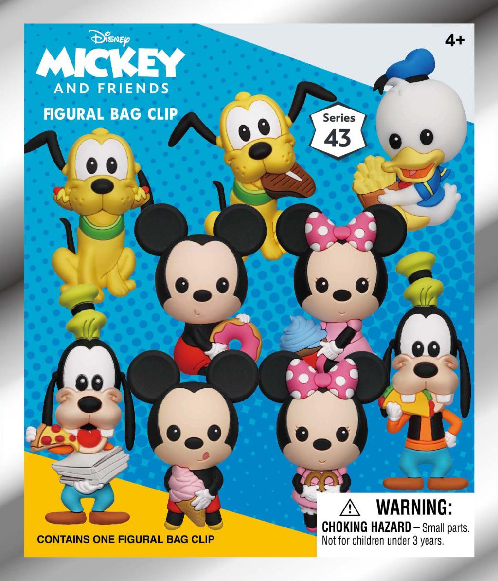 MICKEY & AMIS - Series 43 - 3D Foam Bag Clip (Display 24 Pcs) - 3