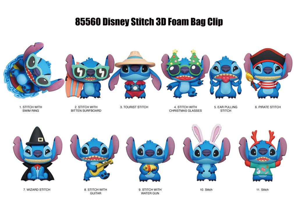 STITCH IN COSTUME - Exclusive 3 - 3D Foam Bag Clip (Display 24 Pcs) - 2