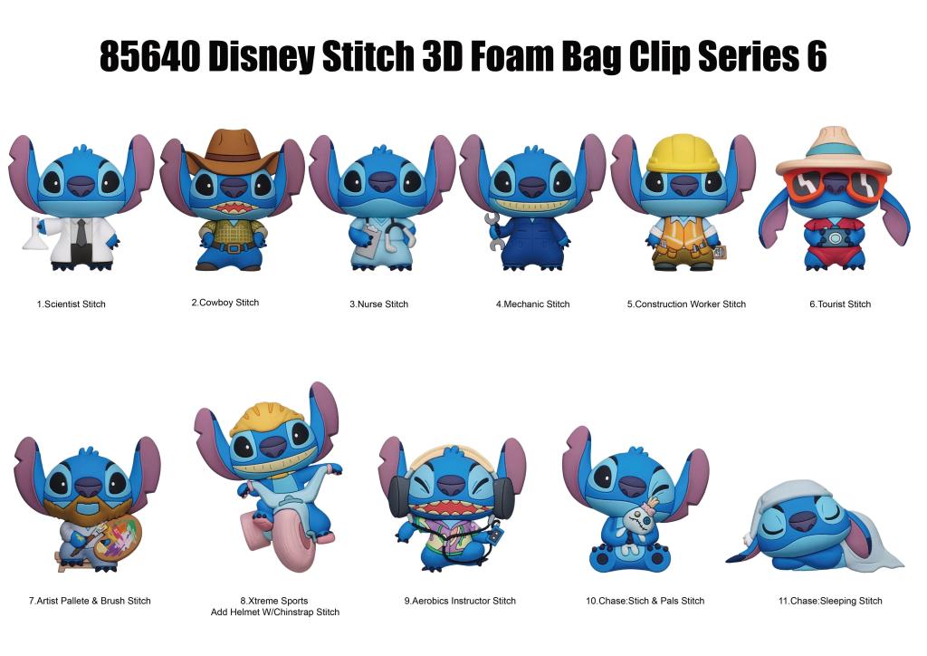 STITCH - Series 6 - 3D Foam Bag Clip (Display 24 Pcs) - 2