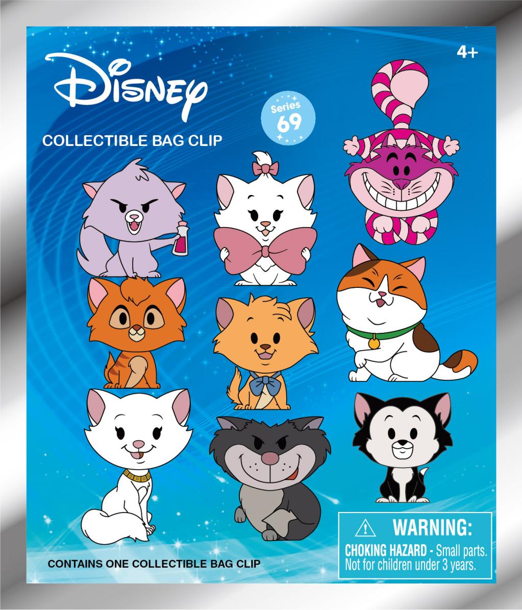 DISNEY CATS - Series 69 - 3D Foam Bag Clip (Display 24 Pcs) - 3