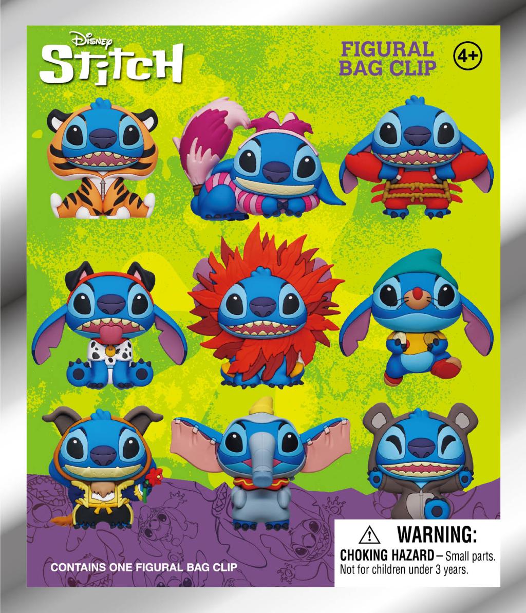 STITCH EN COSTUME - Series 1 - 3D Foam Bag Clip (Display 24 Pcs) - 3