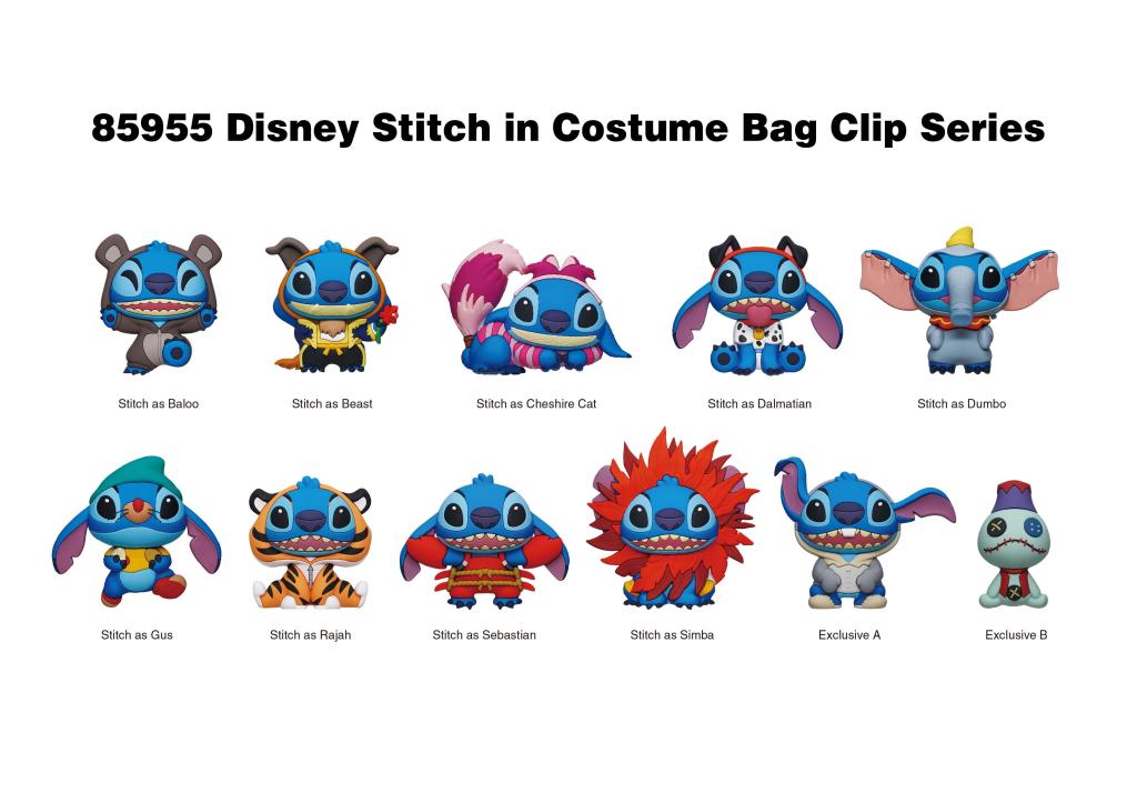 STITCH EN COSTUME - Series 1 - 3D Foam Bag Clip (Display 24 Pcs) - 4