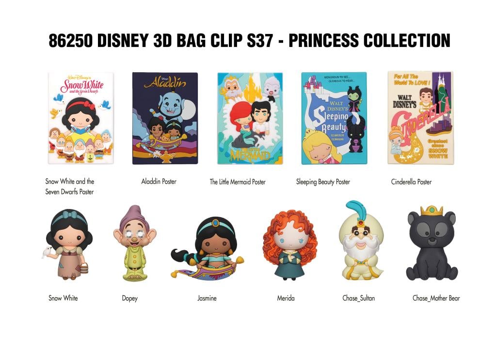 DISNEY PRINCESS - Series 37 - 3D Foam Bag Clip (Display 24 Pcs) - 2