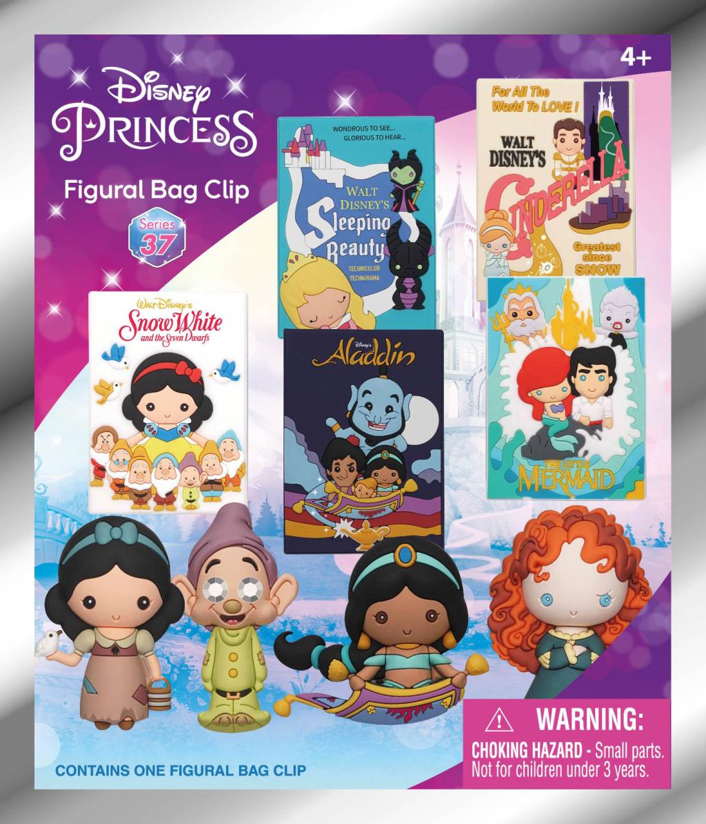 DISNEY PRINCESS - Series 37 - 3D Foam Bag Clip (Display 24 Pcs) - 3