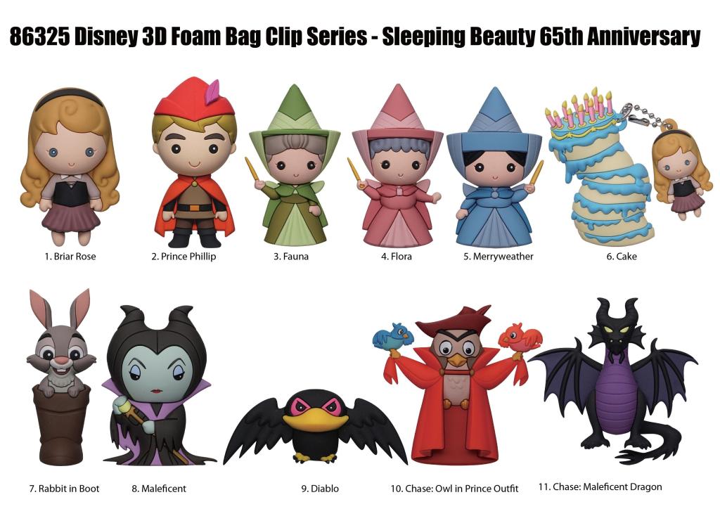 LA BELLE AU BOIS DORMANT -Series 1 - 3D Foam Bag Clip (Display 24 Pcs) - 2