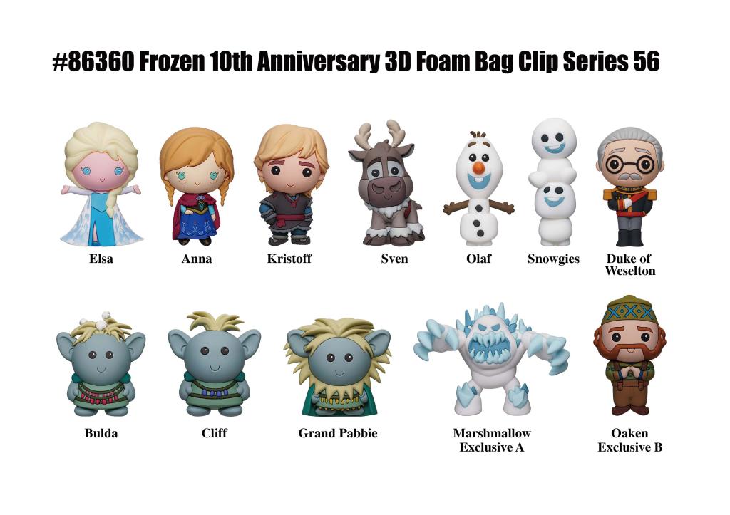 LA REINE DES NEIGES - Series 59 - 3D Foam Bag Clip (Display 24 Pcs) - 2