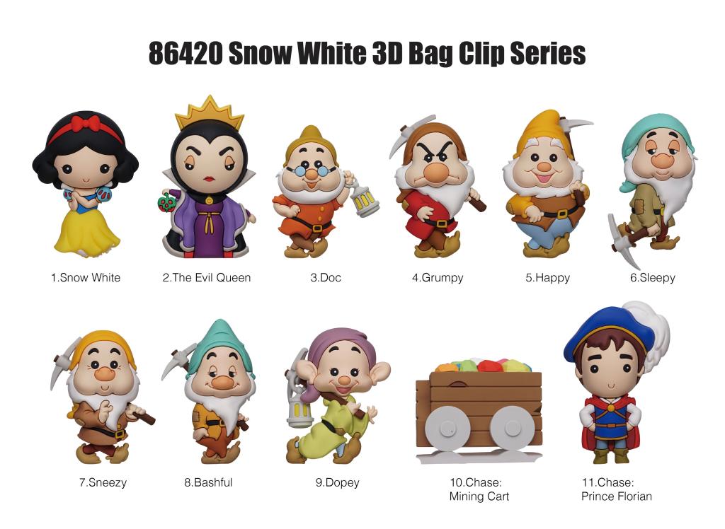 BLANCHE NEIGE - Series 66 - 3D Foam Bag Clip (Display 24 Pcs) - 2
