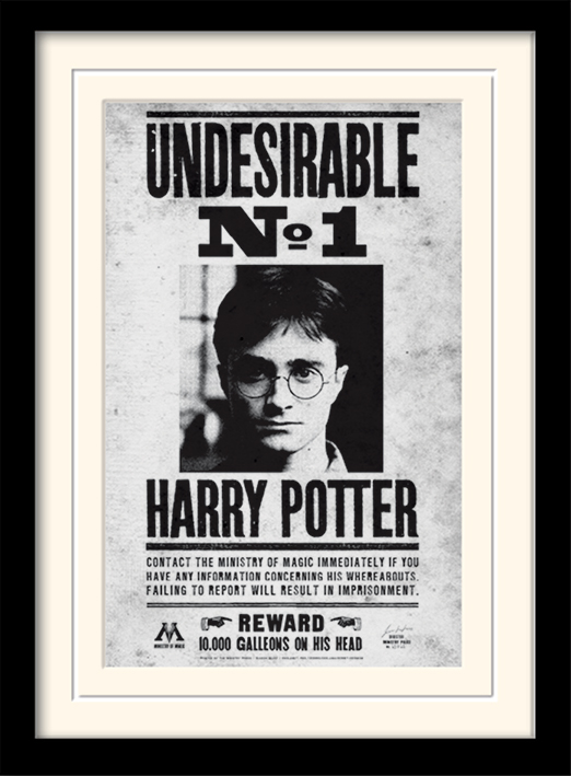 Harry Potter Deathly Hallows Parte 1 - Stampa Con Cornice Nera 30x40 Cm, Licenza Ufficiale, Pronta Da Appendere