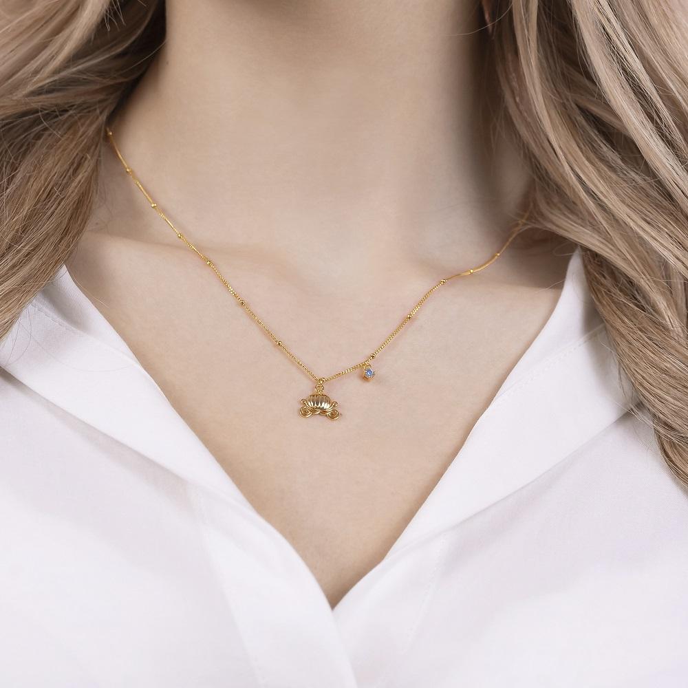 CENDRILLON - Carrosse - Collier en Argent Sterling et Plaqué Or - 2