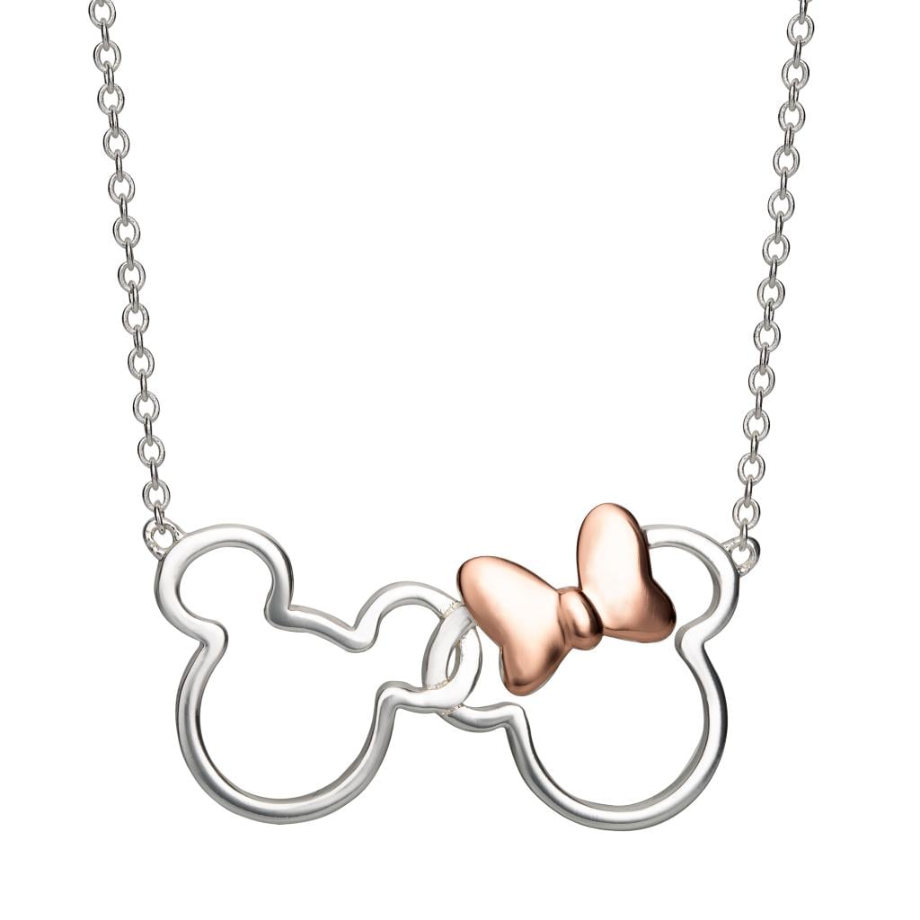 MICKEY & MINNIE - Necklace in Rose Gold & Silver Brass Plated - 2