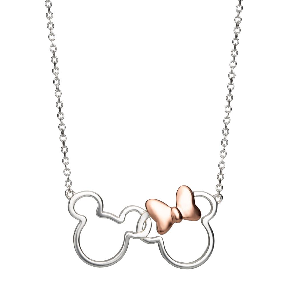 MICKEY & MINNIE - Necklace in Rose Gold & Silver Brass Plated - 4