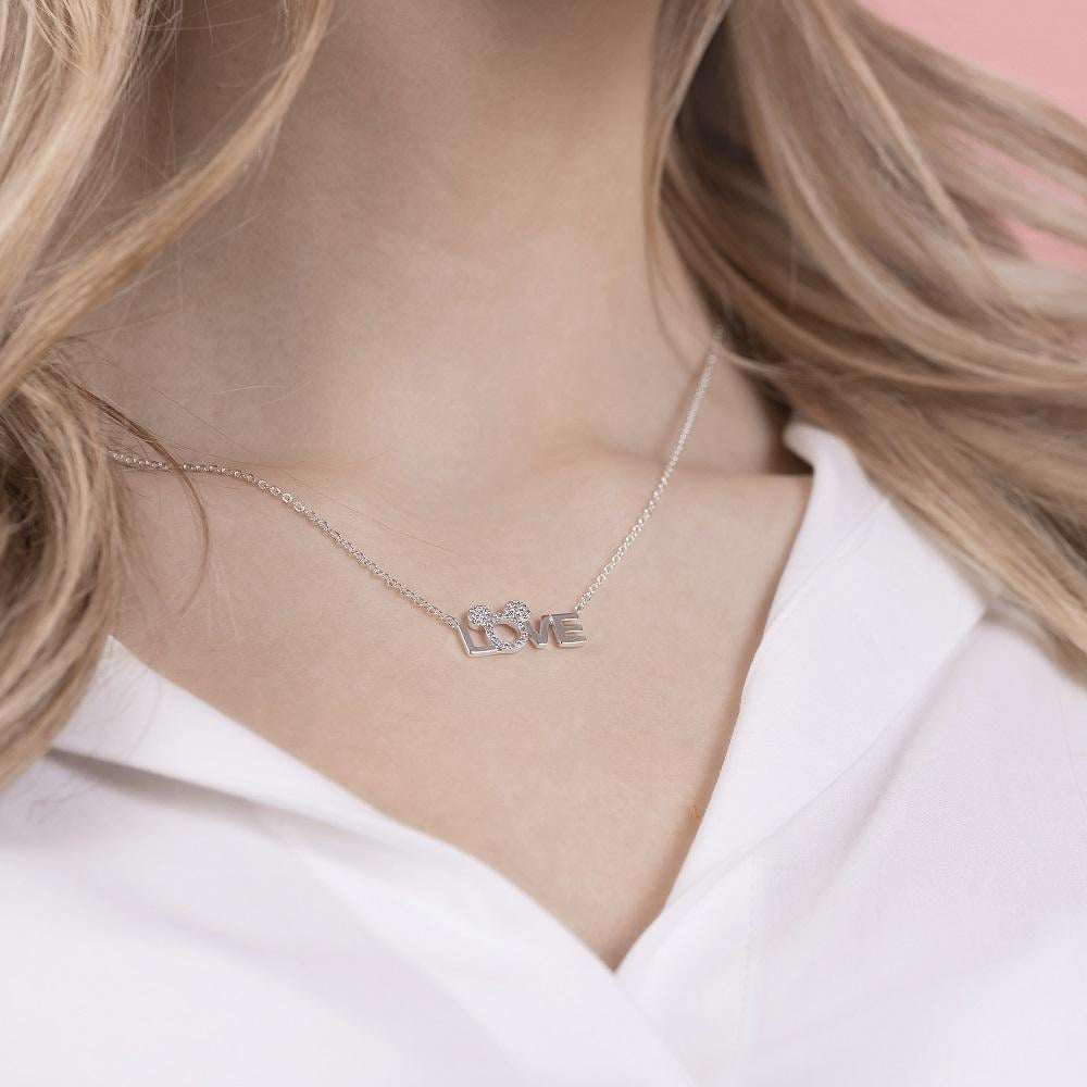MINNIE - Love - Necklace in Silver Brass Plated - 2