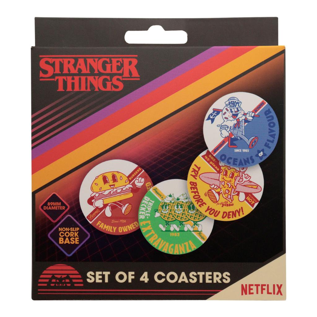 STRANGER THINGS - 4 Dessous de Verres Gravés en Métal - 3