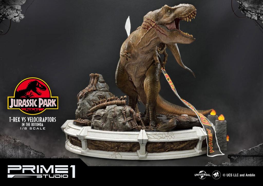 JURASSIC PARK - Diorama 1/8 - T-Rex vs Velociraptors - 65cm - 2