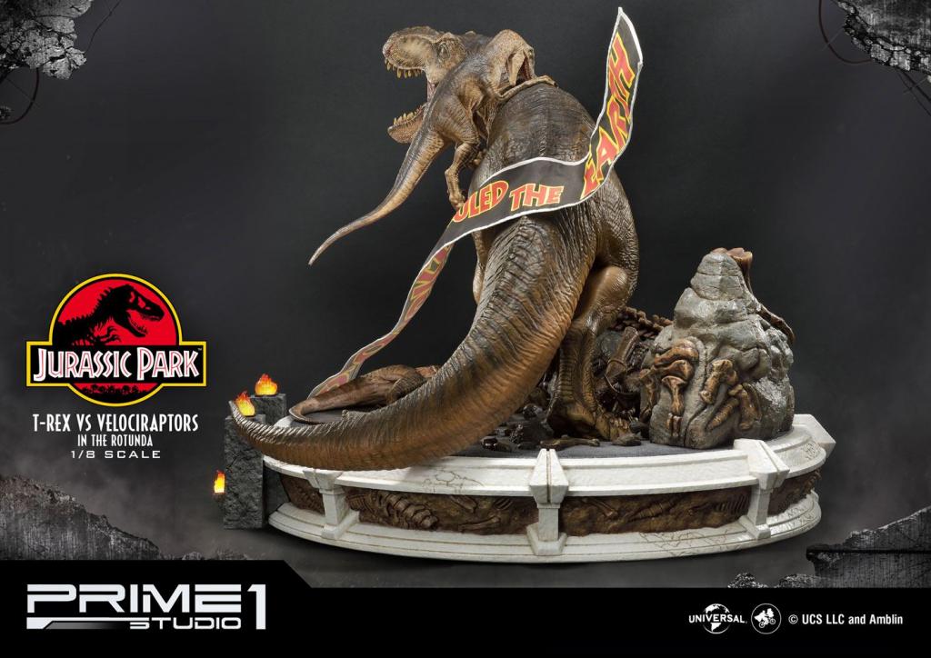 JURASSIC PARK - Diorama 1/8 - T-Rex vs Velociraptors - 65cm - 3