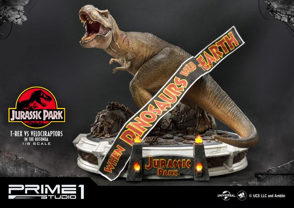 JURASSIC PARK - Diorama 1/8 - T-Rex vs Velociraptors - 65cm - 4