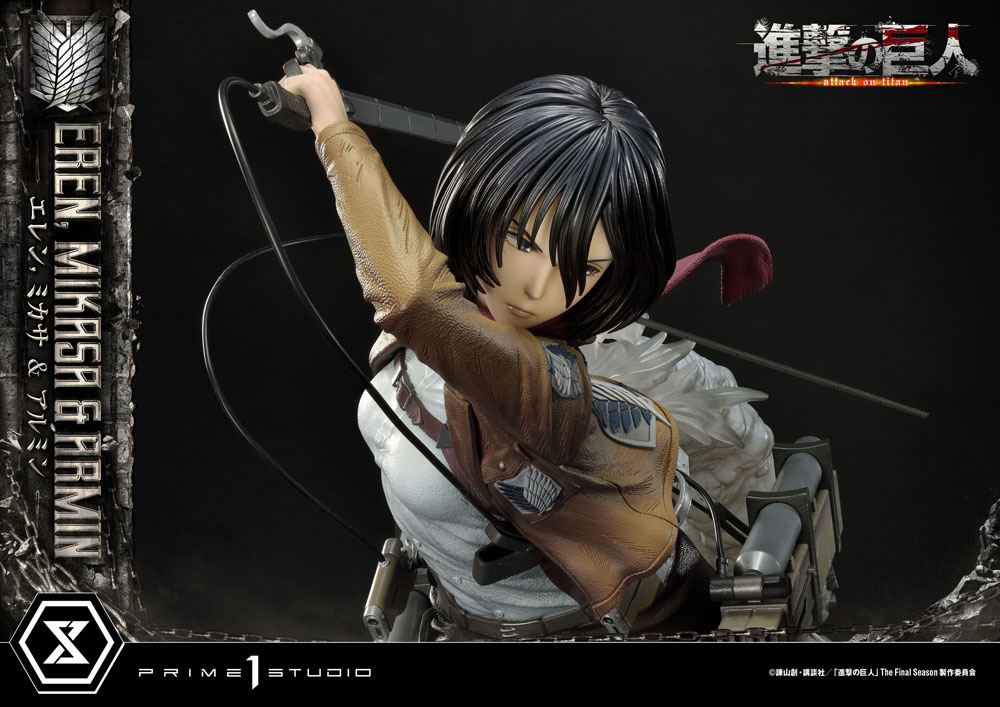 L'ATTAQUE DES TITANS - Eren, Mikasa & Armin - Statuette Ultimate 72cm