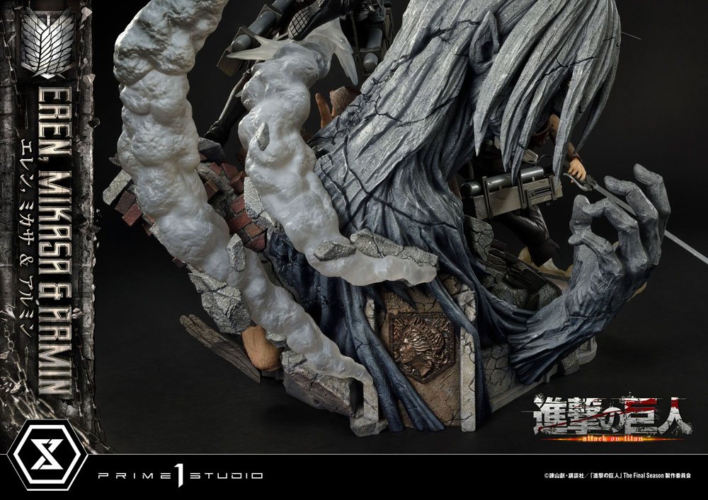 L'ATTAQUE DES TITANS - Eren, Mikasa & Armin - Statuette Ultimate 72cm