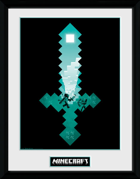 MINECRAFT Collector Print 30X40 Diamond Sword ShopForGeek