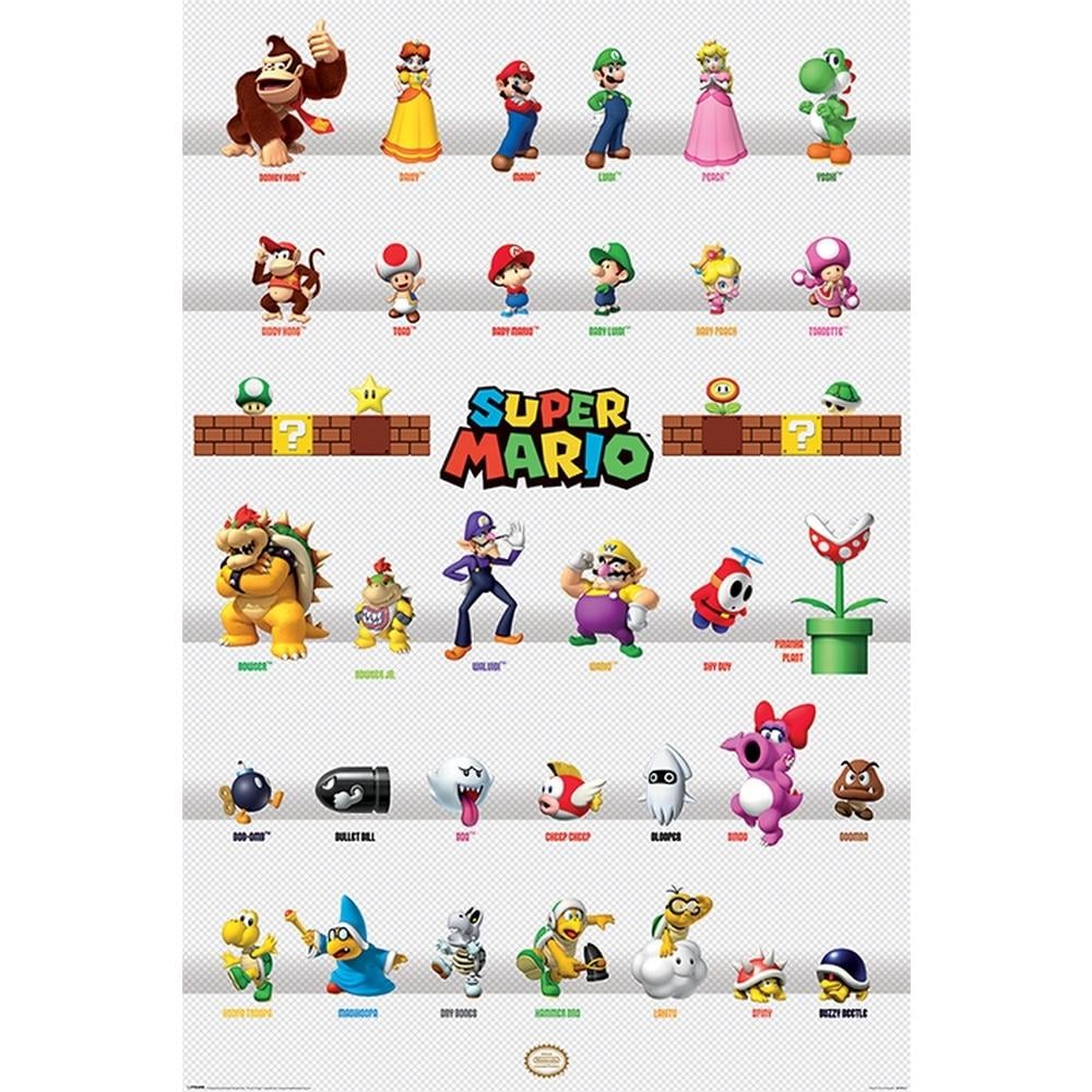 NINTENDO Personnage Super Mario Poster 61x91 5cm ShopForGeek nintendo-personnage-super-mario-poster-61x91-5cm-shopforgeek