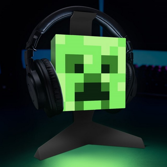 MINECRAFT Creeper Head Headphone Stand with Light