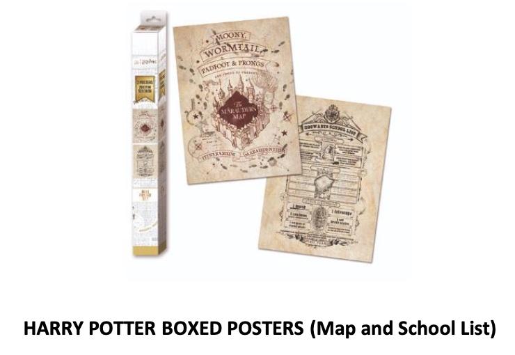 HARRY POTTER - Map &amp; School List - 2 Posters 52 x 38cm Set ...