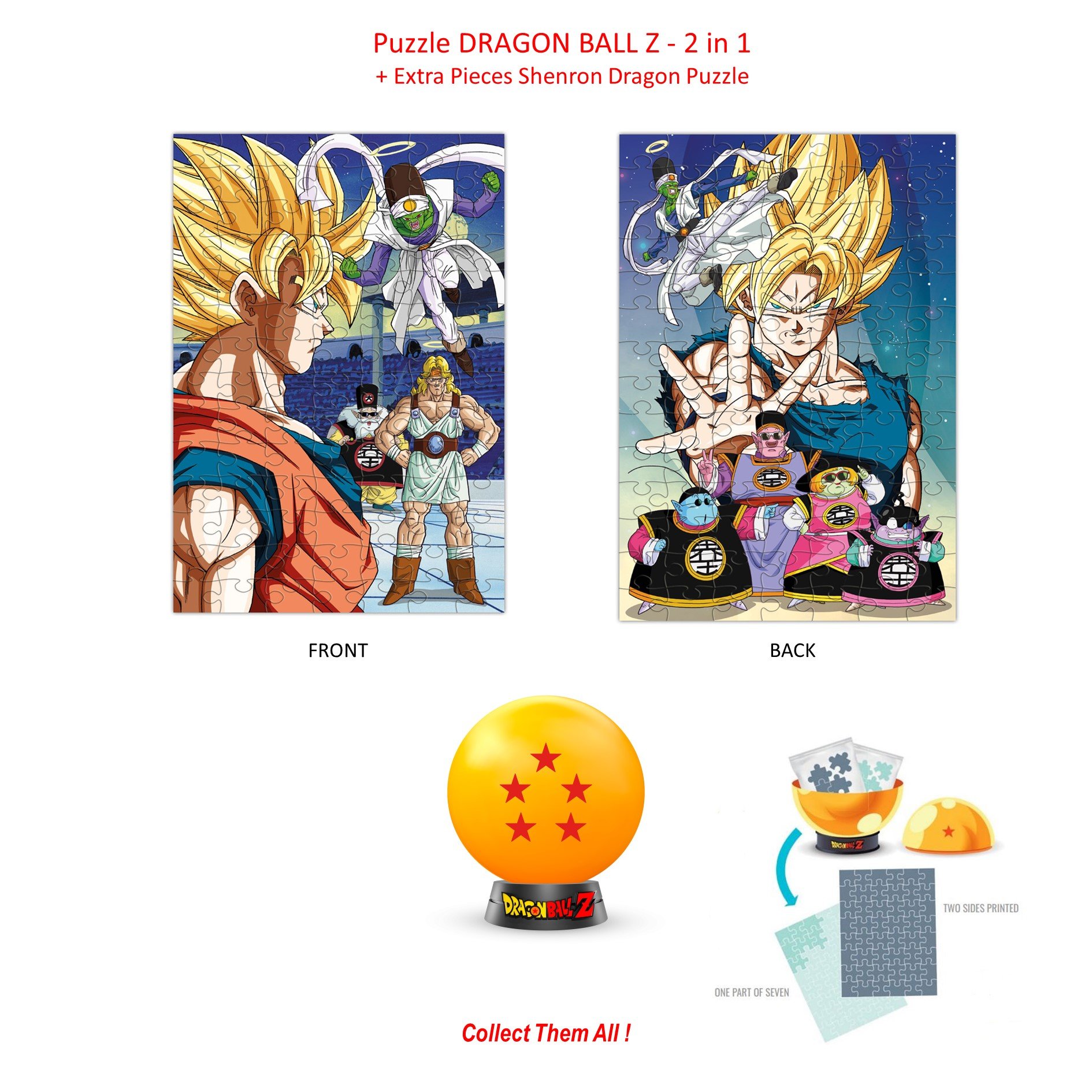 DRAGON BALL Z -Puzzle à Collectionner - 5 Etoiles - 2en1 Puzzle +Extra :  : Puzzle Dragon Ball