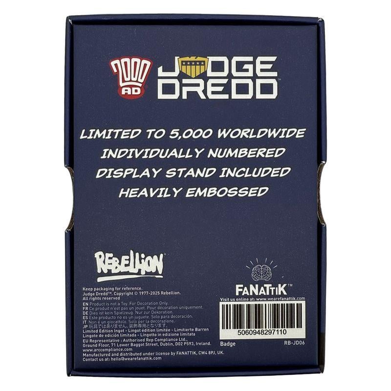 2000AD JUDGE DREDD - Badge - Replica Limited Edition - 6