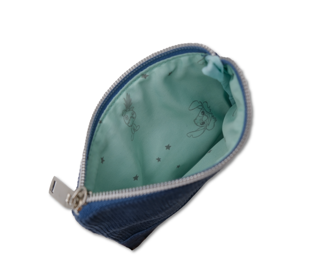 STITCH & ANGEL - Blue Corduroy Fashion Duo Pouch Wallet - '14x10x1cm' - 3