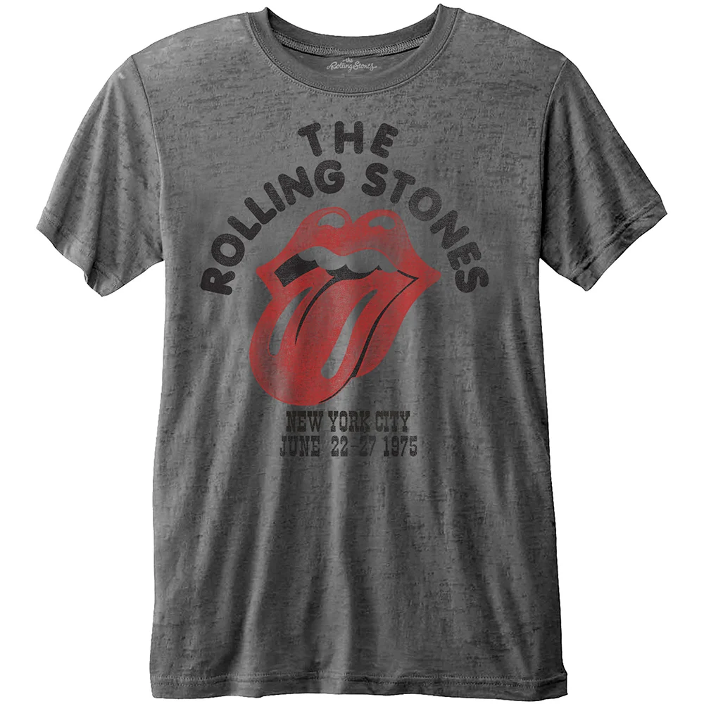 Maglietta Ufficiale The Rolling Stones - Havana Cuba Tongue Logo - Uomo - Grigio Burnout