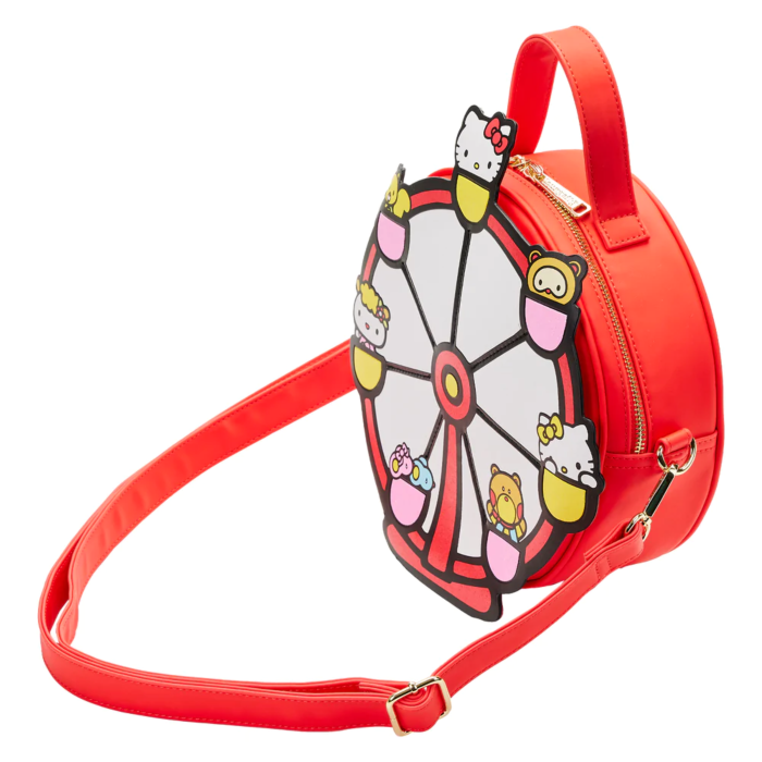 Borsa A Tracolla Hello Kitty A Forma Di Cuore - 21x15.5cm - Multicolore - Scomparto Unico Con Zip - Foto 3