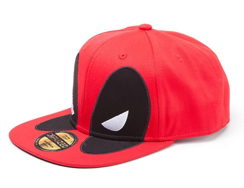 Marvel Deadpool Big Face Logo Embroidered Snapback Hat - Officially Licensed, Maroon, One Size Fits Most