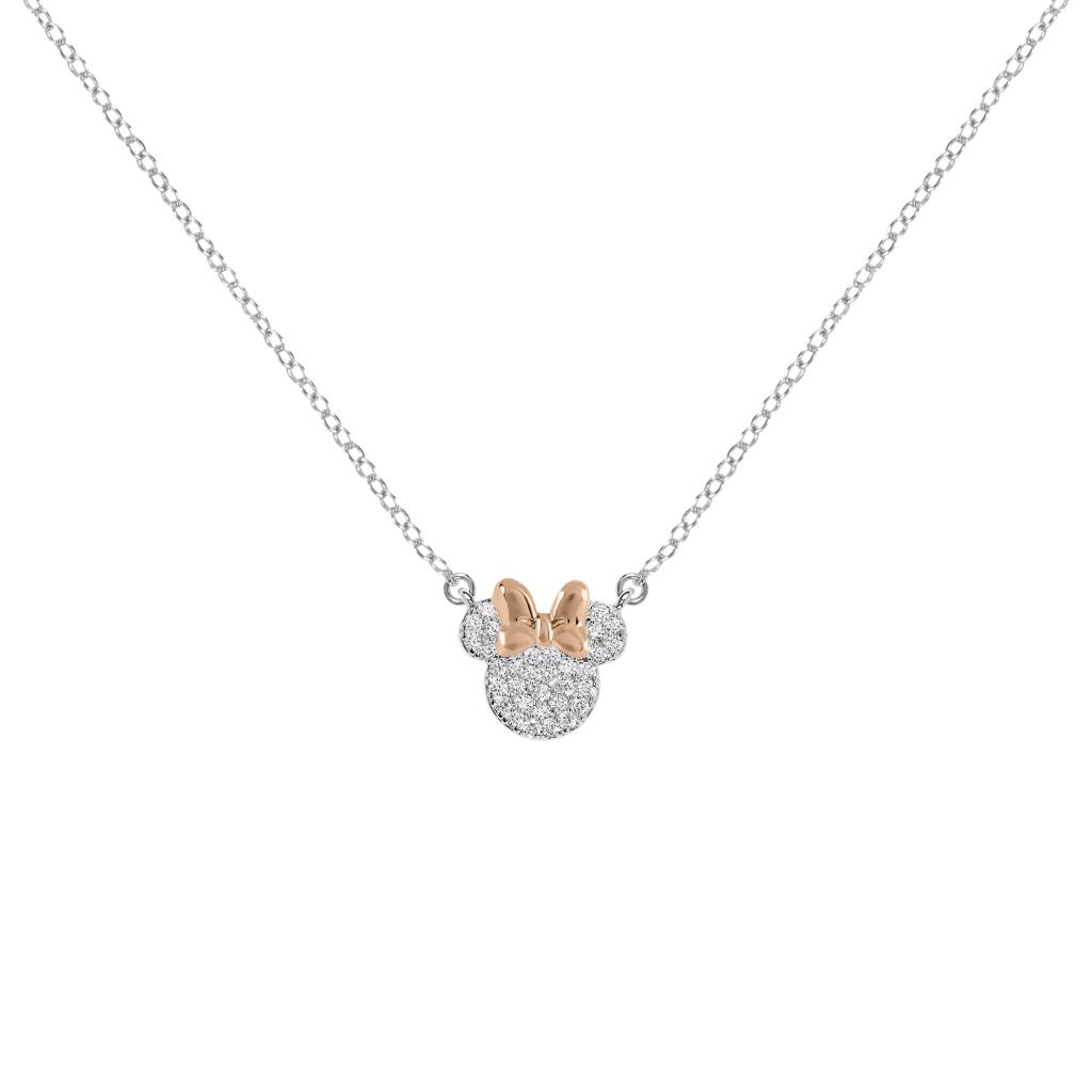 MINNIE - Mother & Daughter Set - 2 Shiny Silver Brass Plated Necklaces - 3