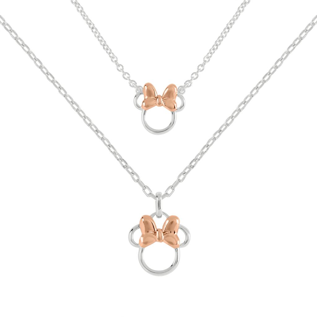 MINNIE - Mother & Daughter Set - 2 Silver Brass Plated Necklaces - 2