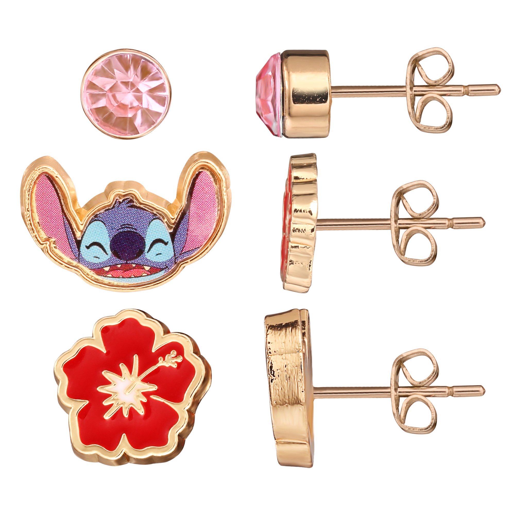 Lot De 6 Paires De Boucles D'Oreilles Disney Lilo & Stitch Blanc