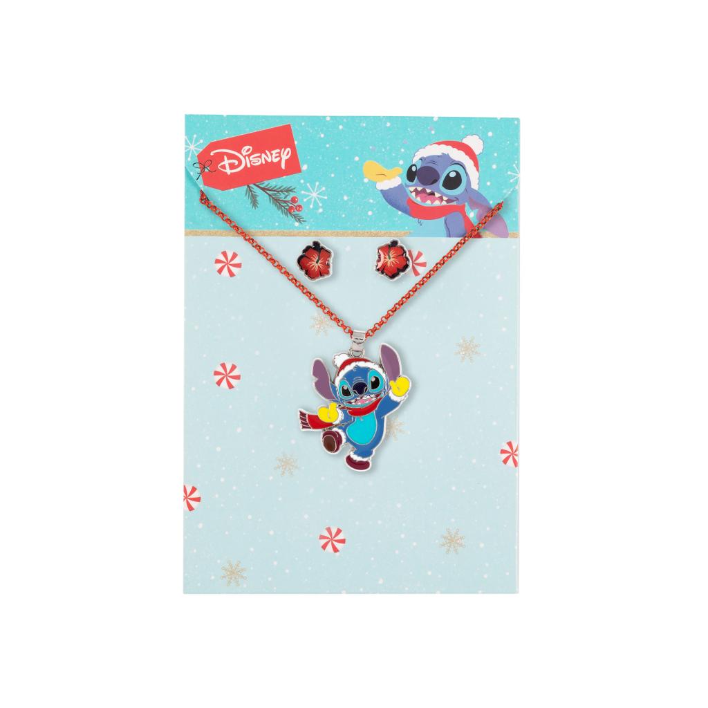 STITCH - Set de Noël - Collier + 1 Paire de Clous d'Oreilles - 4