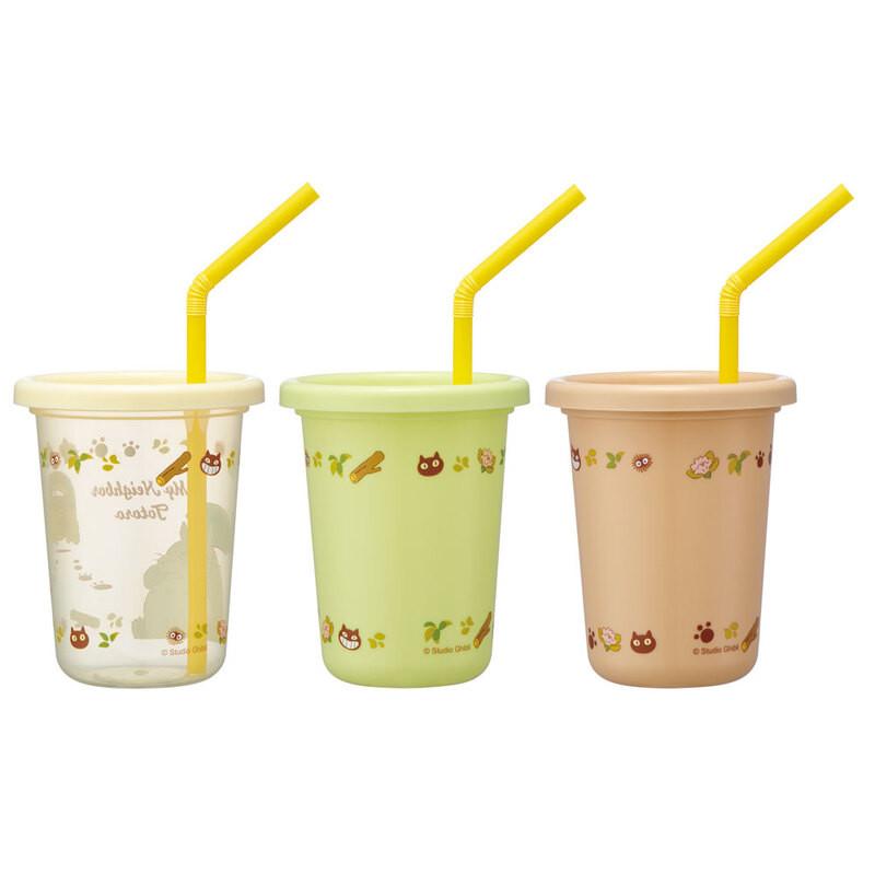 MY NEIGHBOR TOTORO - 3 glasses with straws set - 3