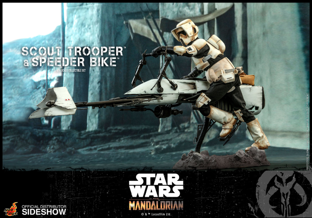 THE MANDALORIAN - Scout Trooper et Speeder - Figurine 31cm REPROD - 2