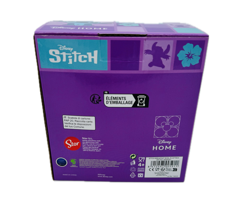 STITCH - Purple Flower - Bol Céramique en Gift Box - 600ml - 6