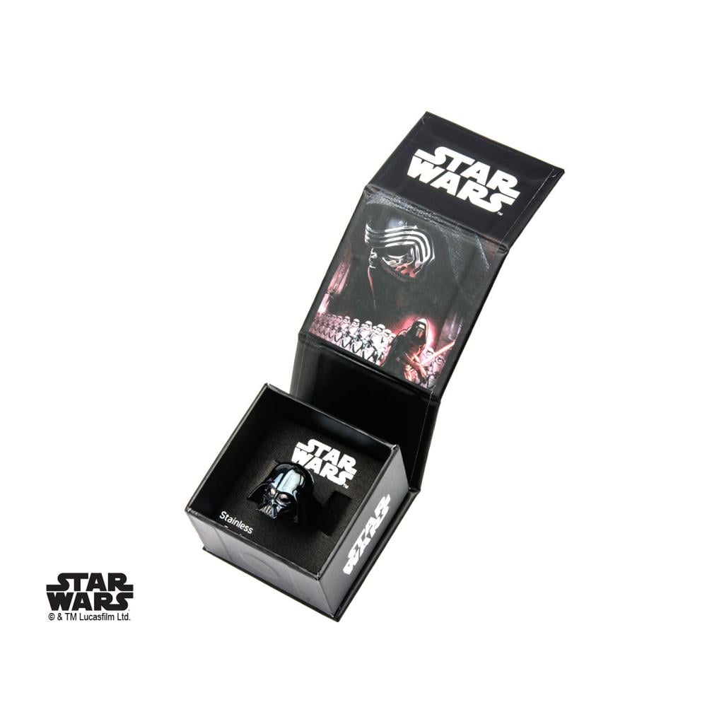 STAR WARS - Men's Stainless Steel Black 3D Darth Vader Ring - Size 11 - 2