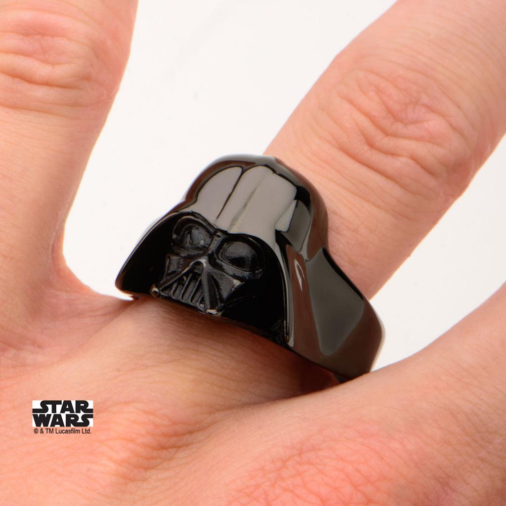 STAR WARS - Men's Stainless Steel Black 3D Darth Vader Ring - Size 11 - 4