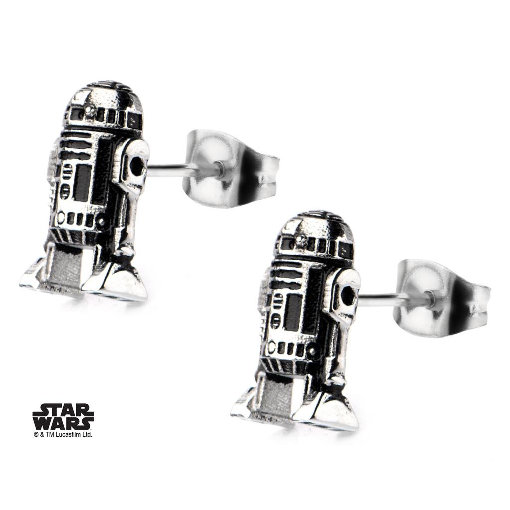 STAR WARS - Stainless Steel R2D2 3D Cast Stud Earrings - 3
