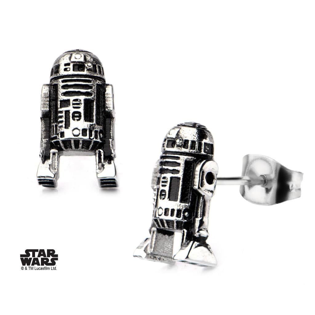 STAR WARS - Stainless Steel R2D2 3D Cast Stud Earrings - 4