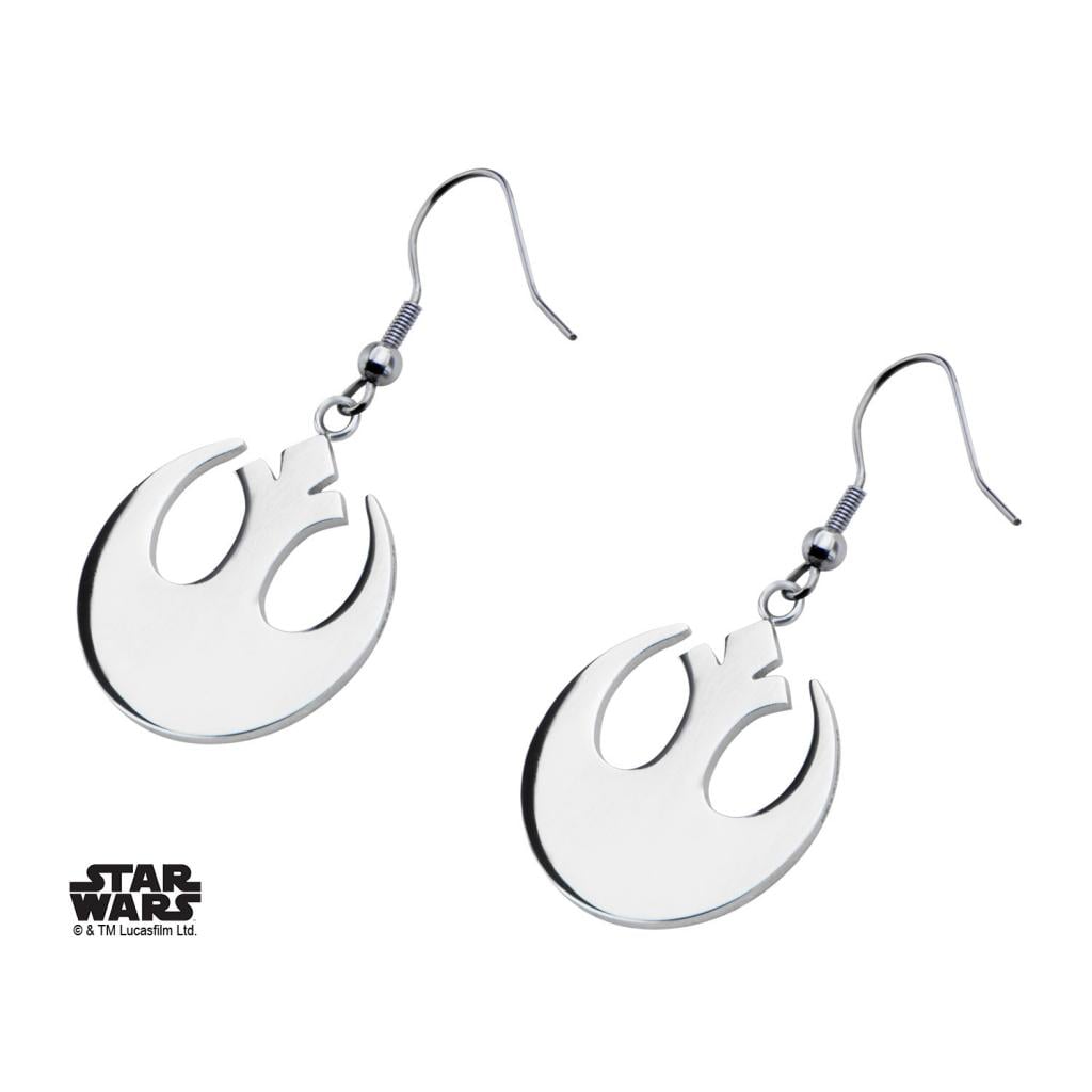 STAR WARS - Women's Stainless Steel Rebel Symbol Hook Dangle Earrings - 4