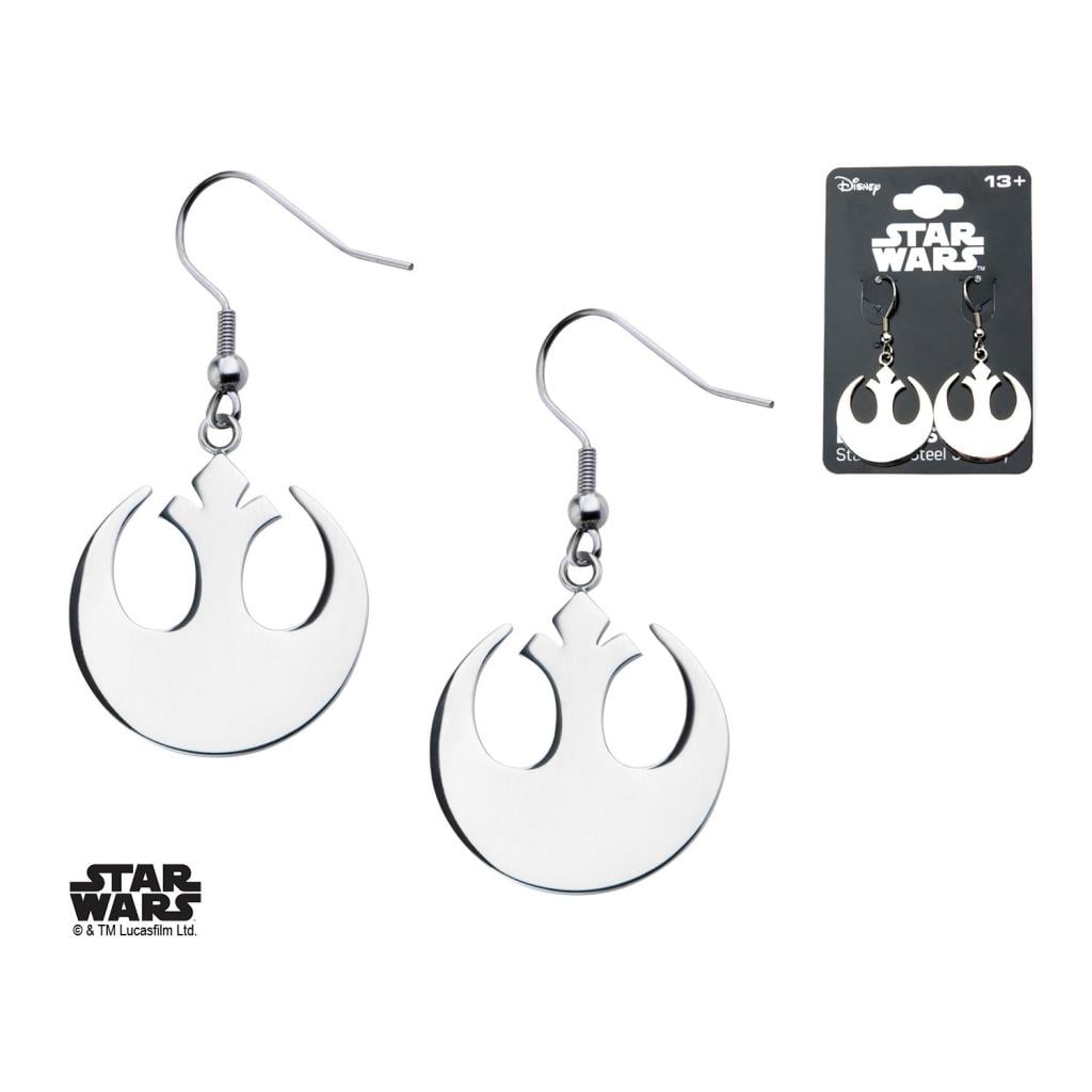 STAR WARS - Women's Stainless Steel Rebel Symbol Hook Dangle Earrings - 5