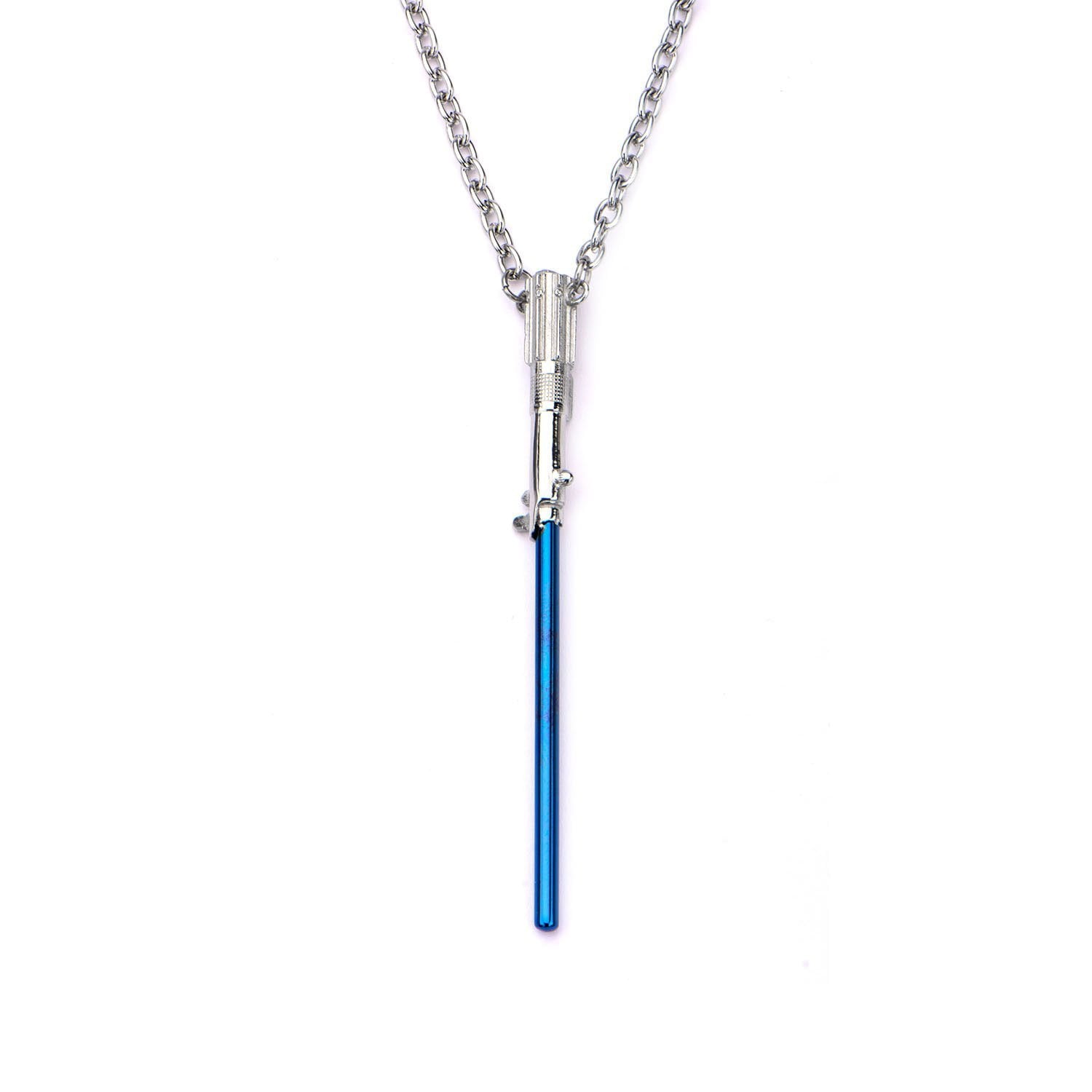 STAR WARS Stainless Steel Blue Lightsaber Pendant Necklace