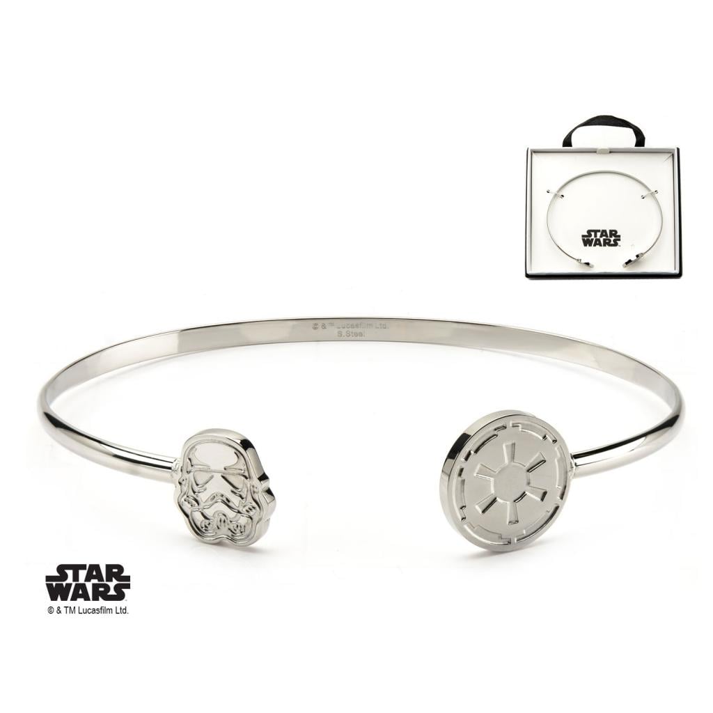 STAR WARS Women's Stainless Steel Stormtrooper Cuff Bangle Bracelet
