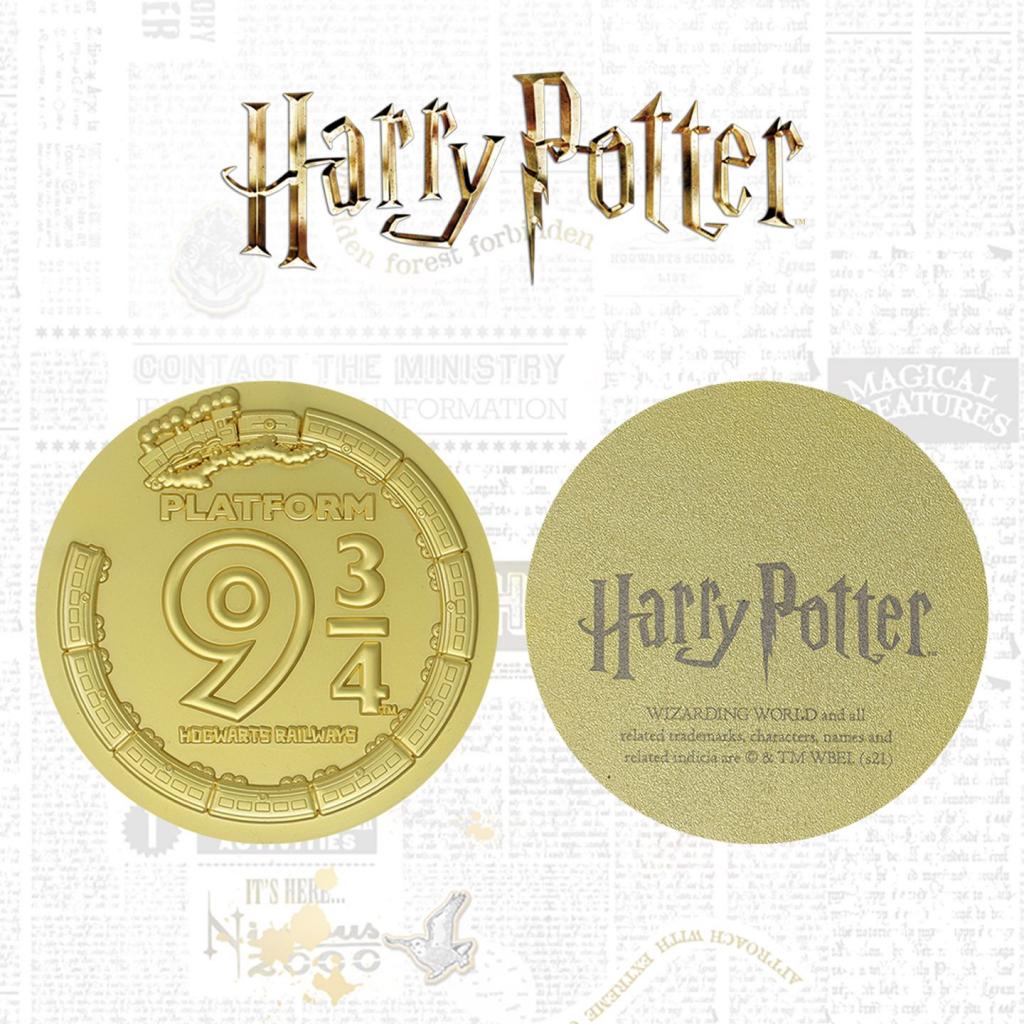 HARRY POTTER - Plateforme 9 3/4 - Médaillon Collector Plaqué Or 24k - 2