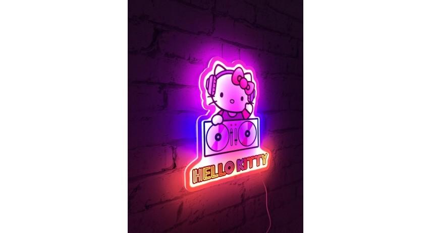 HELLO KITTY - DJ - Neon Mural Led - 30 cm - 4